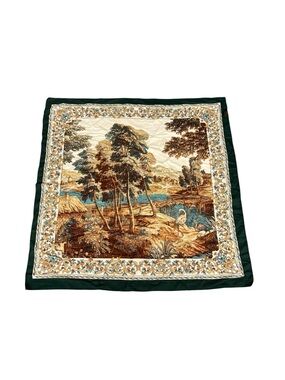 Vintage The Art of Scarf The Rack mid century painting art scarf made in Italy